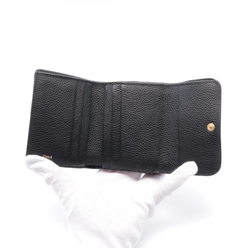 Chloe Marcie Small Trifold Wallet Leather Black